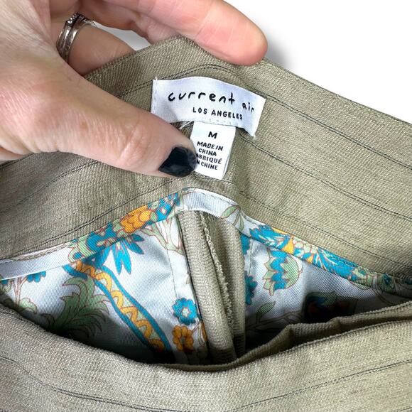 Current Air Anthropologie Pinstripe High Waist Pleated Bermuda Culottes Shorts - Picture 7 of 8